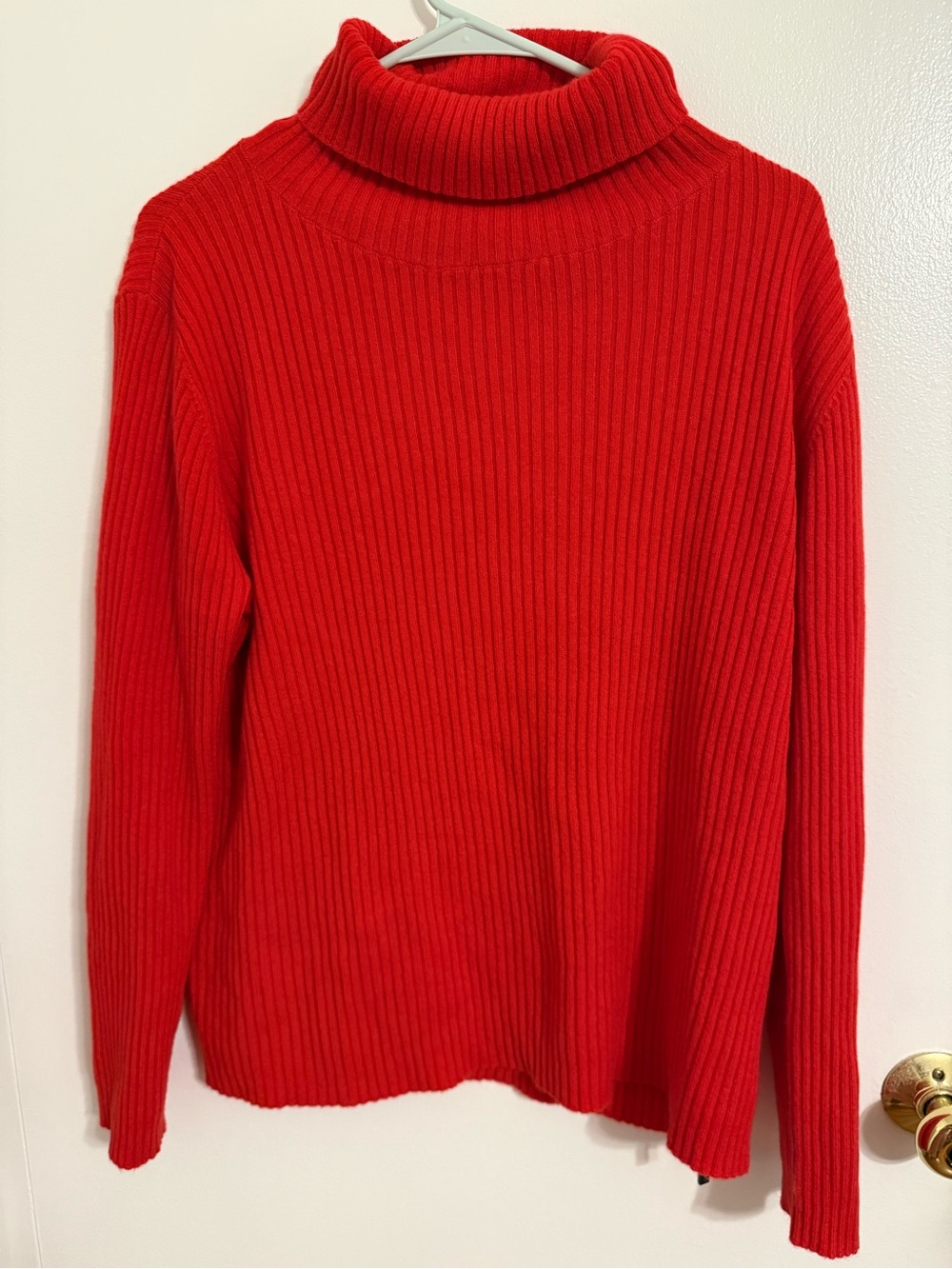 New MOTF Cashmere Wool Red Ribbed Turtleneck Sweater M/L